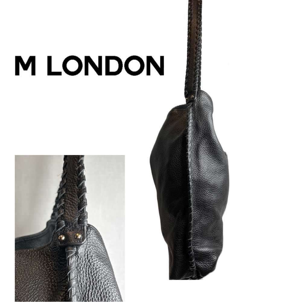 M.‎ London Black Pebbled Leather Shoulder or Tote Bag - Picture 3 of 4
